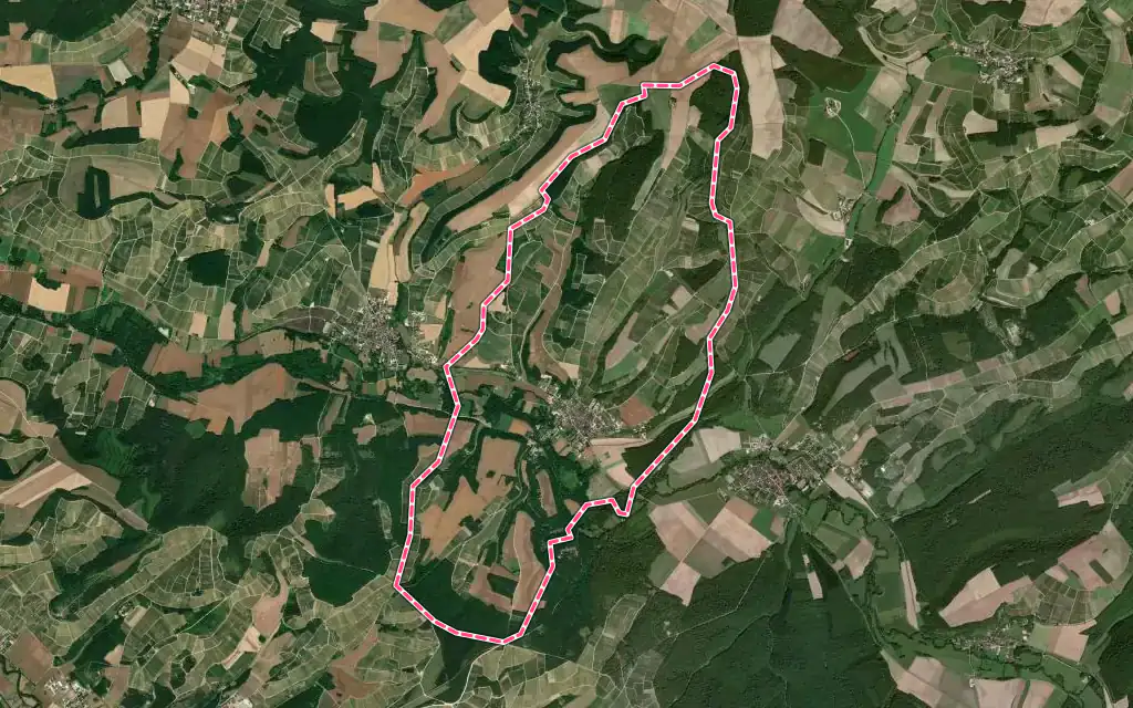 Vue satellite de Loches-sur-Ource avec ses contours administratifs