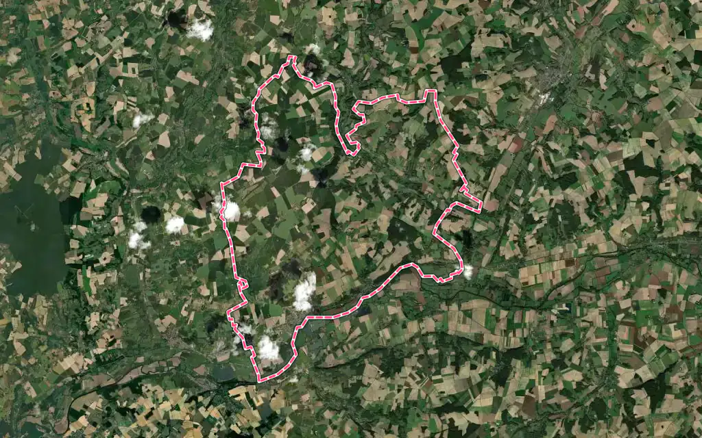 Vue satellite de Loir en Vallée avec ses contours administratifs