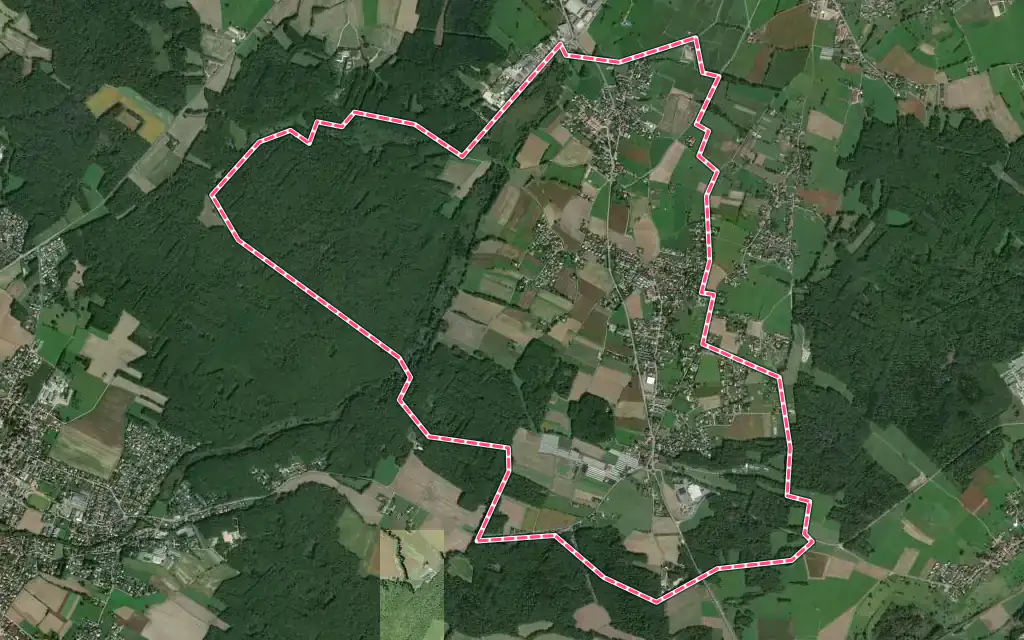 Vue satellite de Loisin avec ses contours administratifs