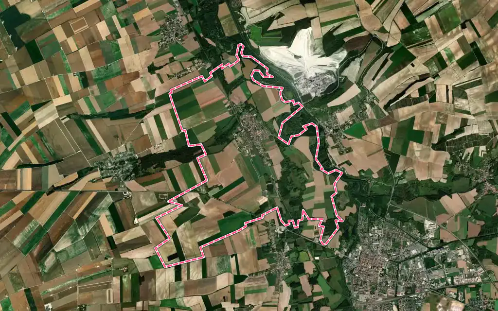 Vue satellite de Loisy-sur-Marne avec ses contours administratifs