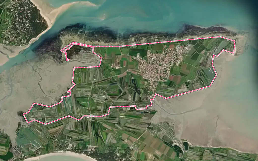 Vue satellite de Loix avec ses contours administratifs