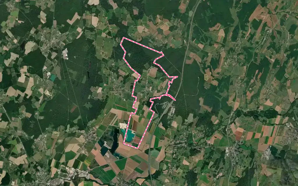Vue satellite de Lombard avec ses contours administratifs