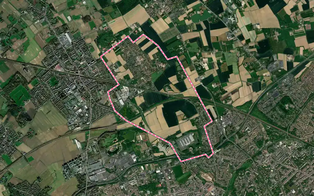 Vue satellite de Lompret avec ses contours administratifs