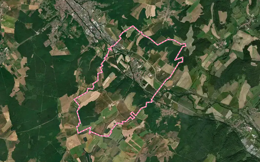 Vue satellite de Longeville-en-Barrois avec ses contours administratifs