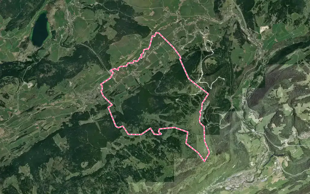 Vue satellite de Longevilles-Mont-d'Or avec ses contours administratifs