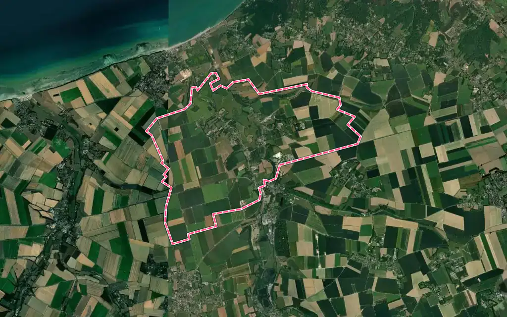 Vue satellite de Longueil avec ses contours administratifs