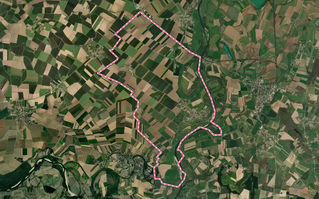 Vue satellite de Longwy-sur-le-Doubs avec ses contours administratifs