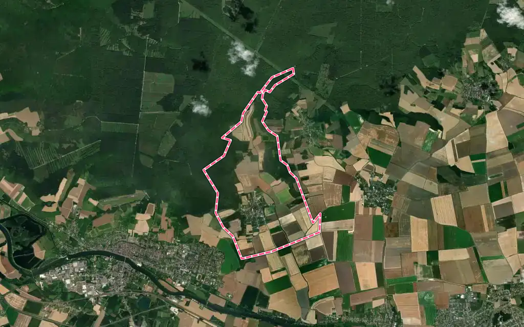 Vue satellite de Looze avec ses contours administratifs