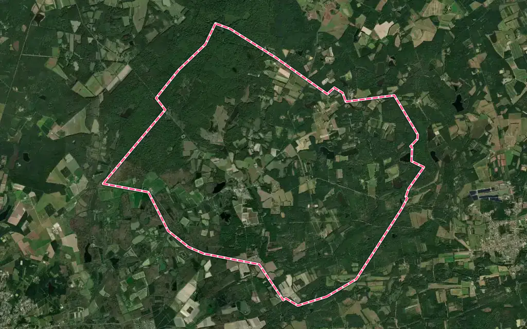 Vue satellite de Loreux avec ses contours administratifs