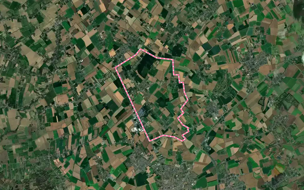 Vue satellite de Lorgies avec ses contours administratifs