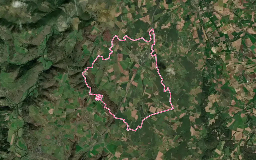 Vue satellite de Lorlanges avec ses contours administratifs