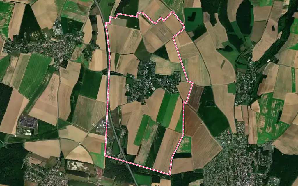 Vue satellite de Lormaison avec ses contours administratifs