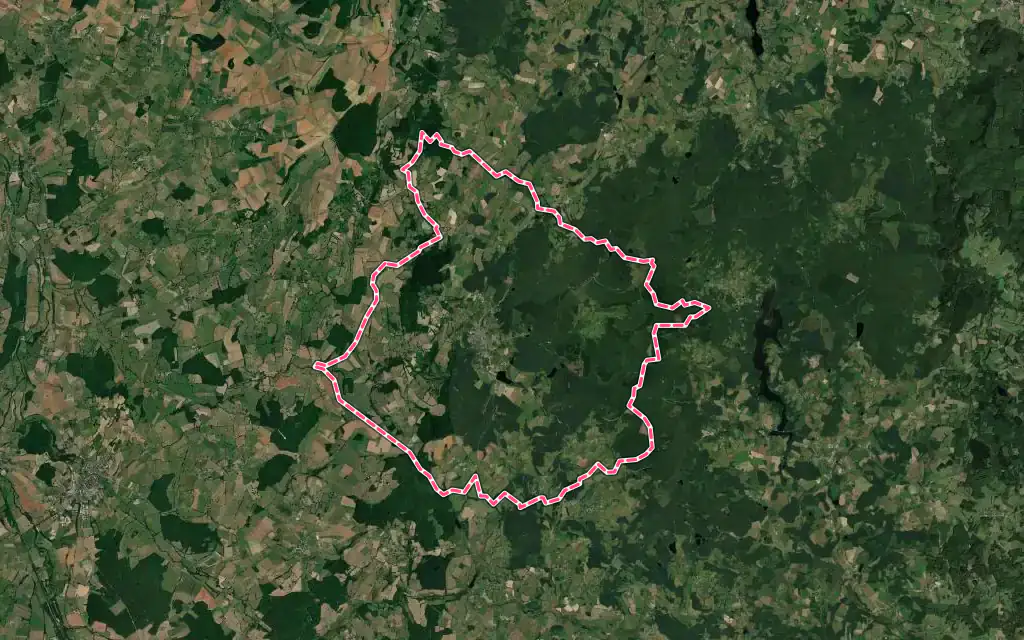 Vue satellite de Lormes avec ses contours administratifs