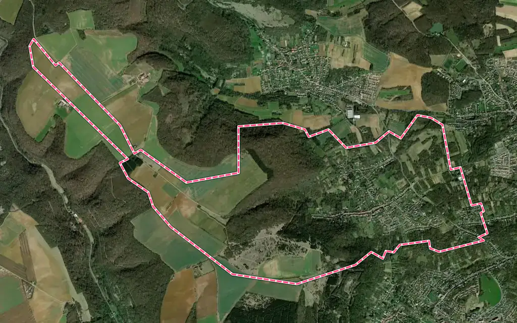 Vue satellite de Lorry-lès-Metz avec ses contours administratifs