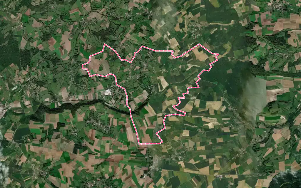 Vue satellite de Lottinghen avec ses contours administratifs