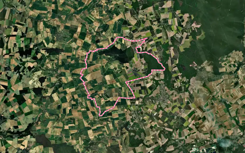 Vue satellite de Louan-Villegruis-Fontaine avec ses contours administratifs