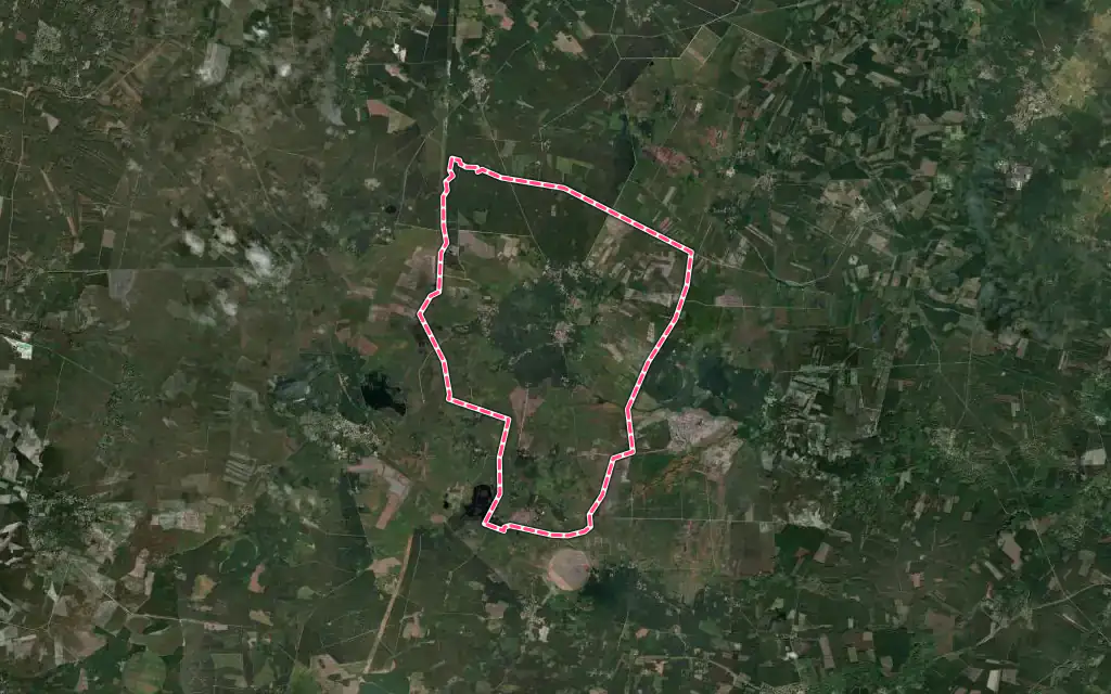 Vue satellite de Louchats avec ses contours administratifs