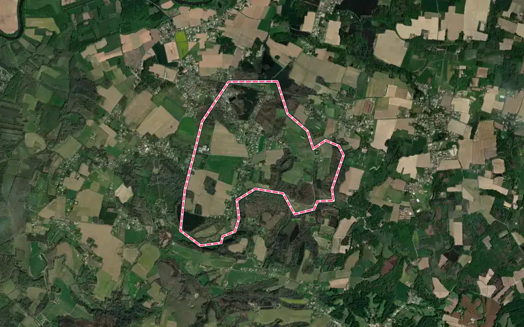 Vue satellite de Louer avec ses contours administratifs