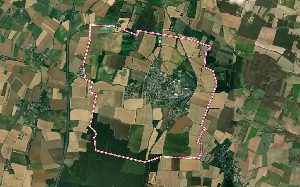 Vue satellite de Loulay avec ses contours administratifs