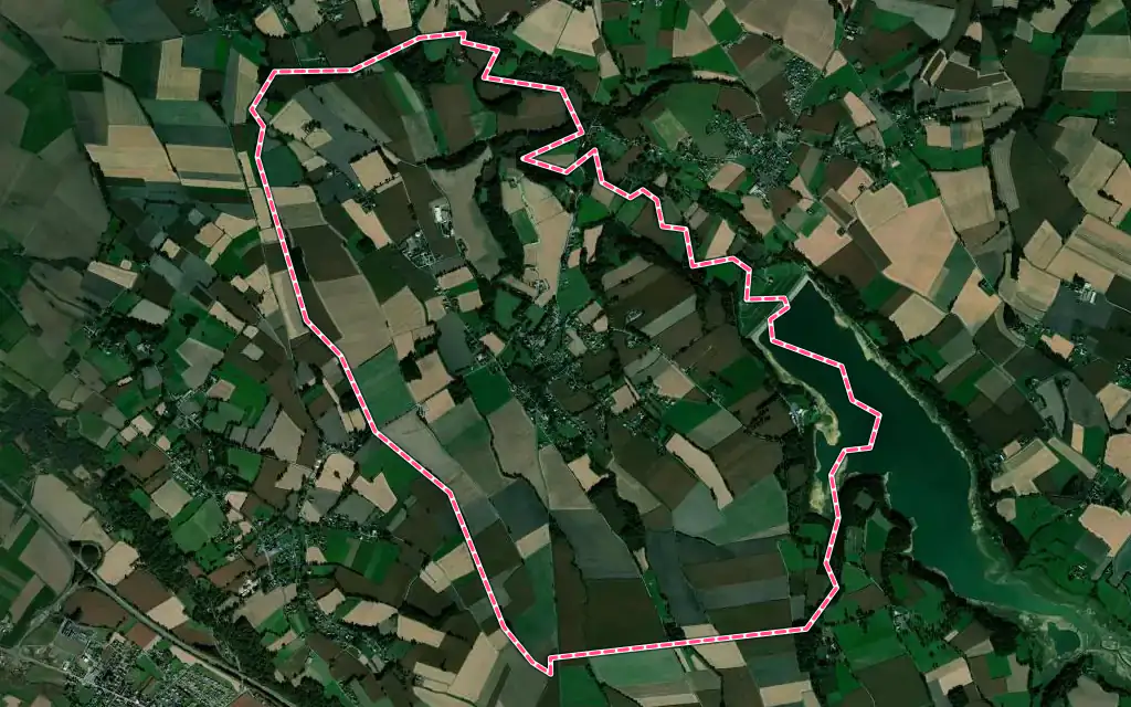 Vue satellite de Lourenties avec ses contours administratifs