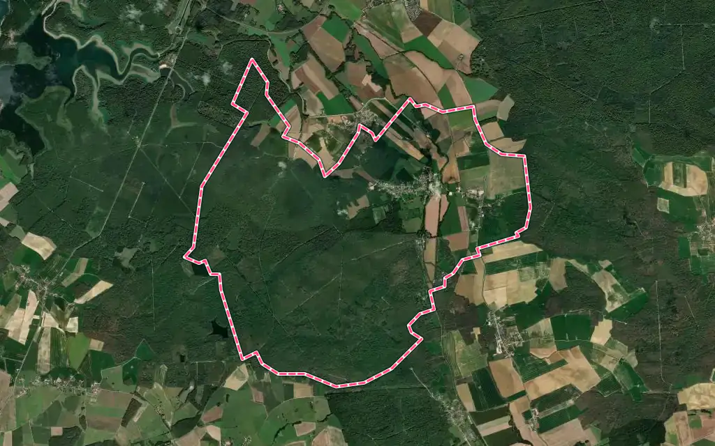 Vue satellite de Louvemont avec ses contours administratifs