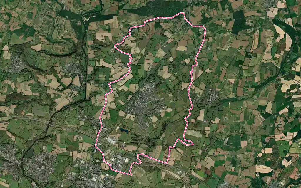 Vue satellite de Louverné avec ses contours administratifs