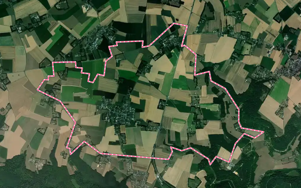 Vue satellite de Louvetot avec ses contours administratifs