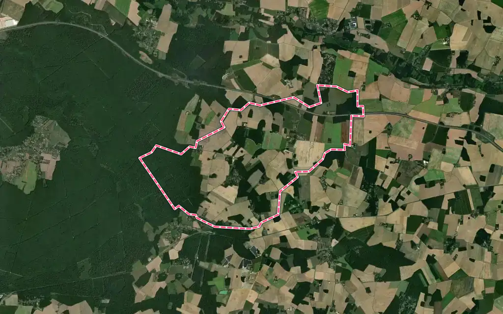 Vue satellite de Louzouer avec ses contours administratifs