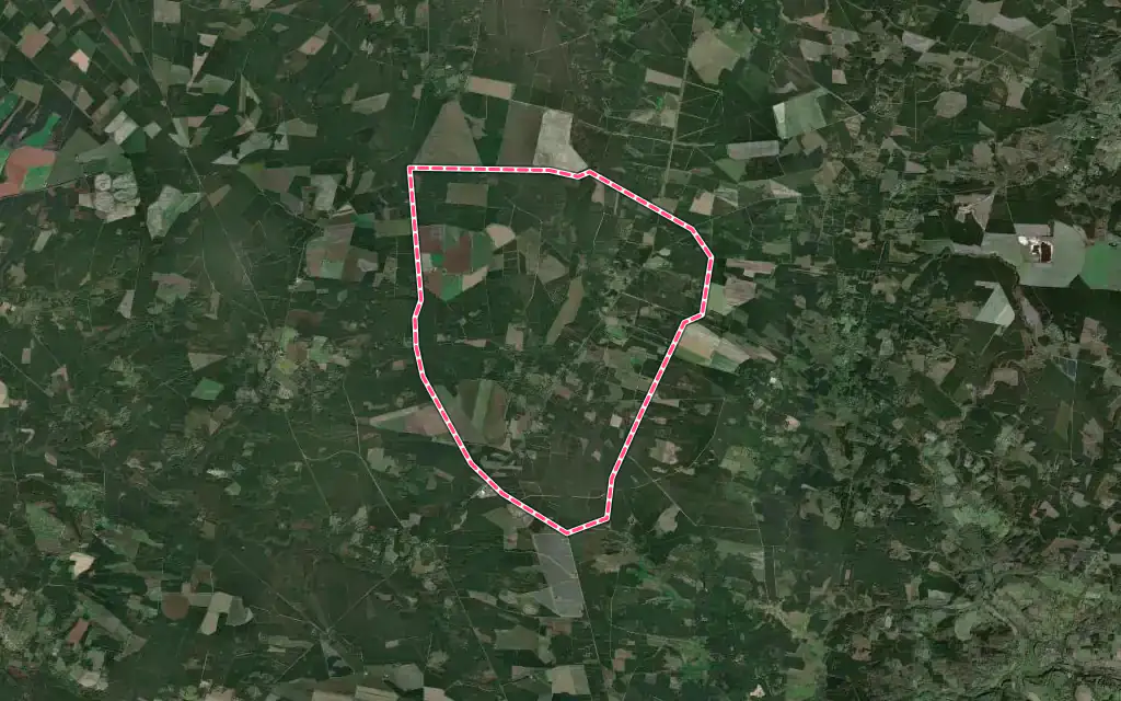 Vue satellite de Lubbon avec ses contours administratifs