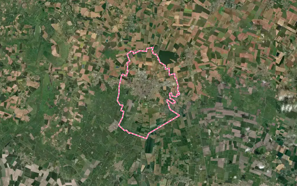 Vue satellite de Luçon avec ses contours administratifs