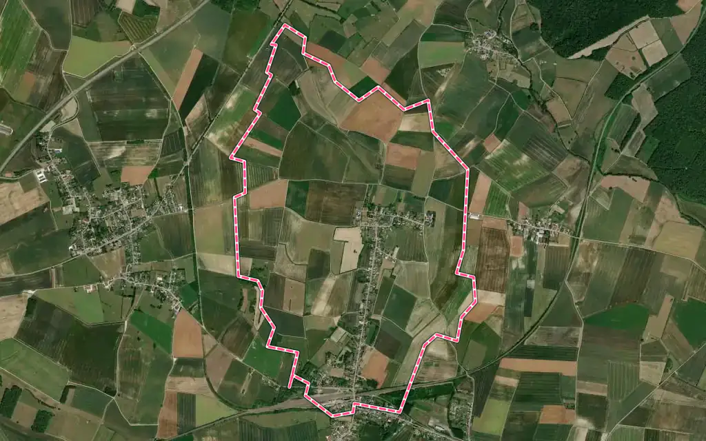 Vue satellite de Lucquy avec ses contours administratifs