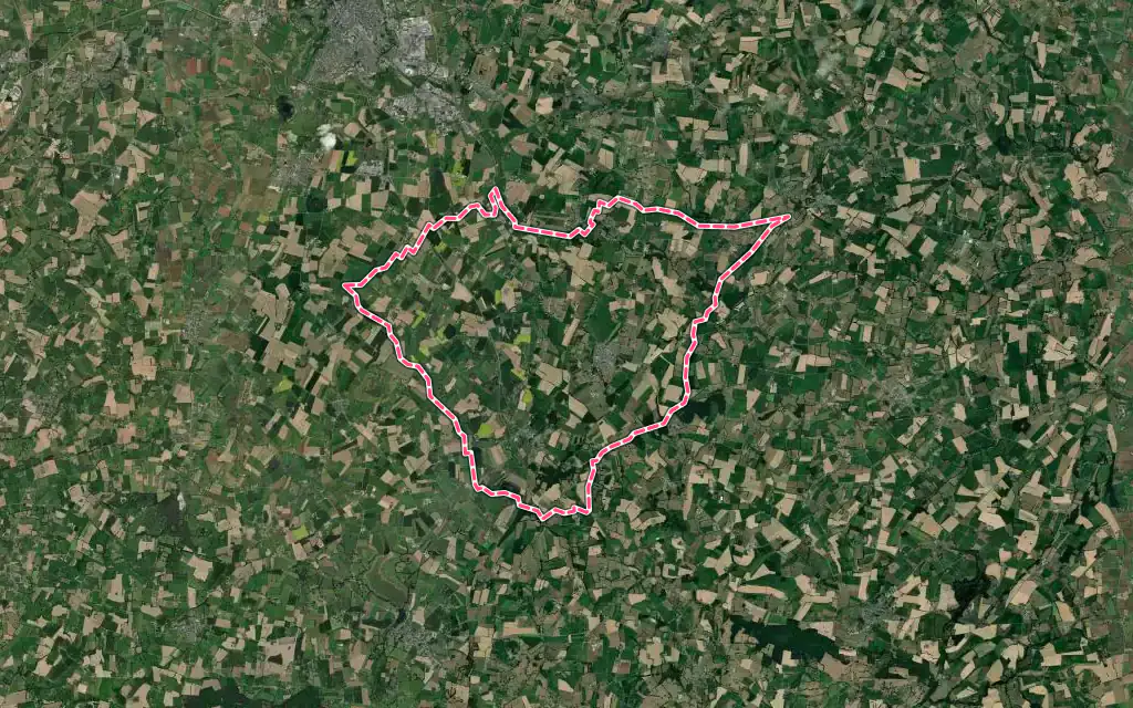 Vue satellite de Luitré-Dompierre avec ses contours administratifs