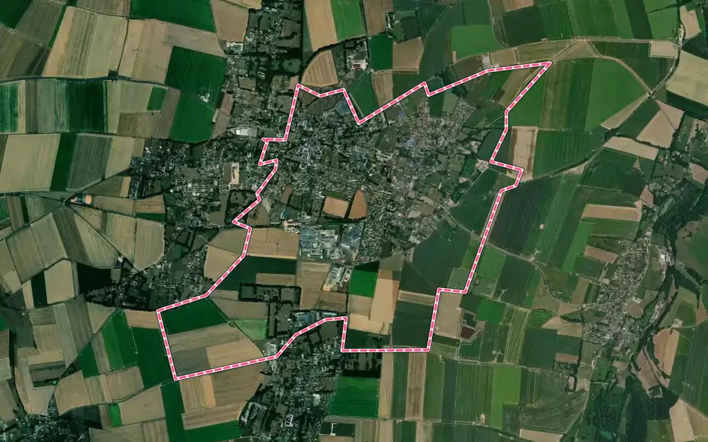 Vue satellite de Luneray avec ses contours administratifs