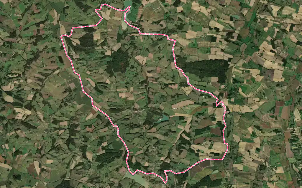 Vue satellite de Lupiac avec ses contours administratifs