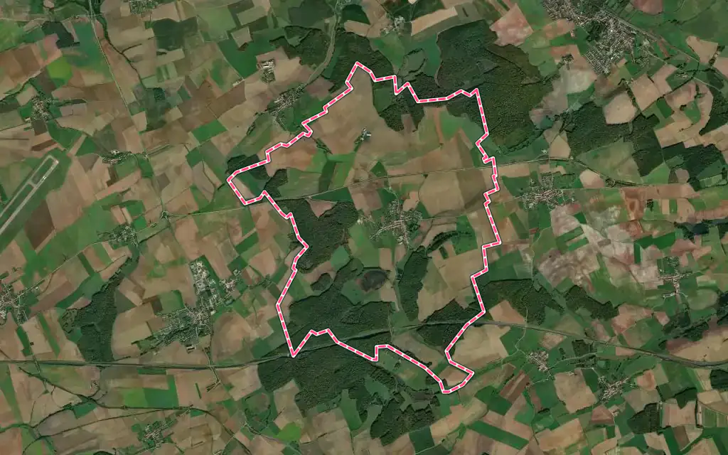 Vue satellite de Luppy avec ses contours administratifs
