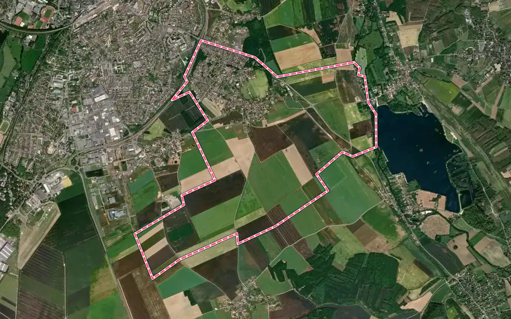 Vue satellite de Luray avec ses contours administratifs