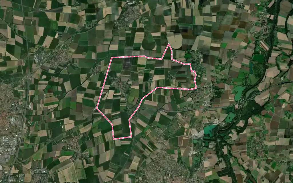 Vue satellite de Lussat avec ses contours administratifs