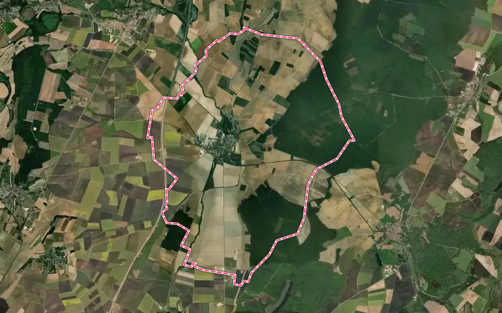 Vue satellite de Lux avec ses contours administratifs