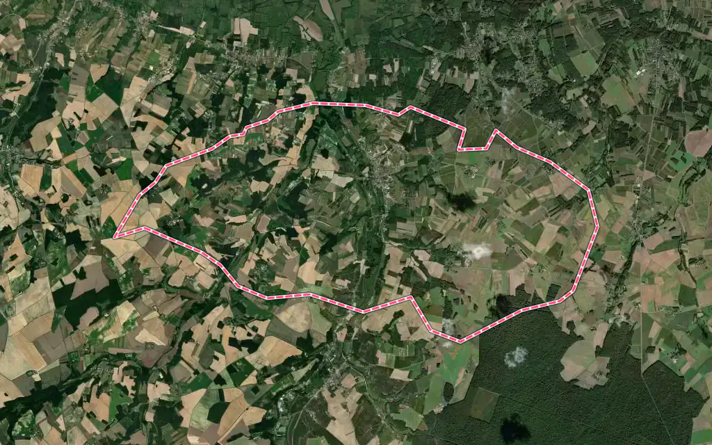 Vue satellite de Lye avec ses contours administratifs