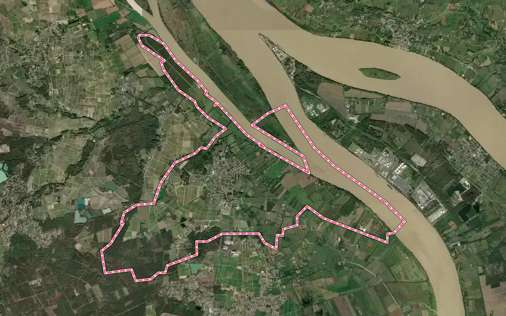 Vue satellite de Macau avec ses contours administratifs