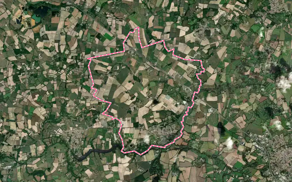 Vue satellite de Maché avec ses contours administratifs