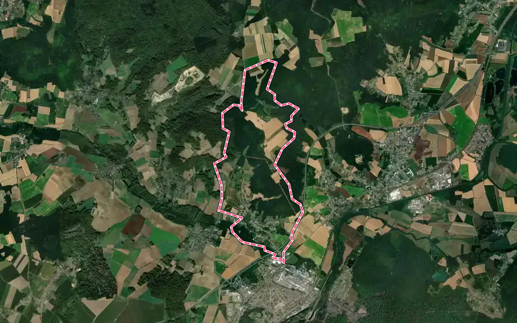 Vue satellite de Machemont avec ses contours administratifs
