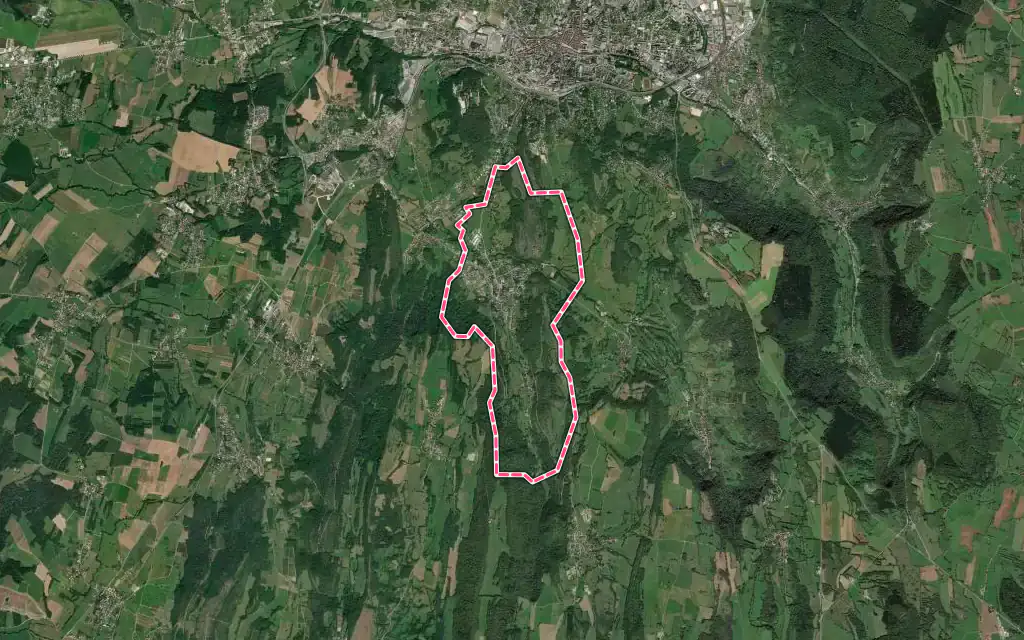 Vue satellite de Macornay avec ses contours administratifs