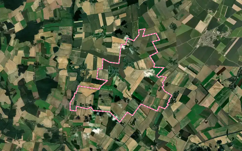 Vue satellite de Magny avec ses contours administratifs