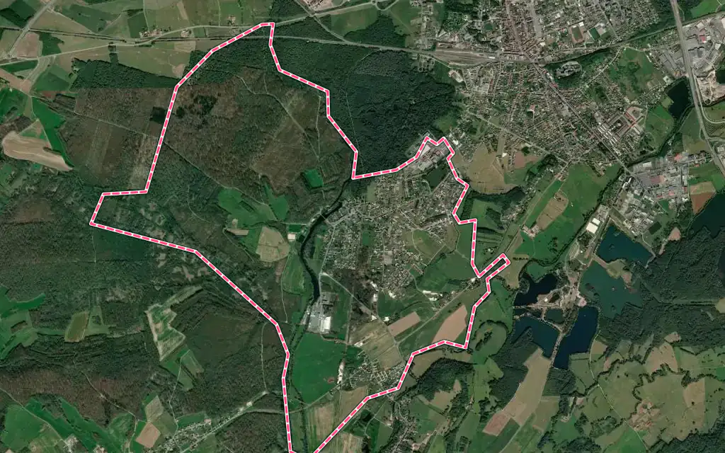 Vue satellite de Magny-Vernois avec ses contours administratifs
