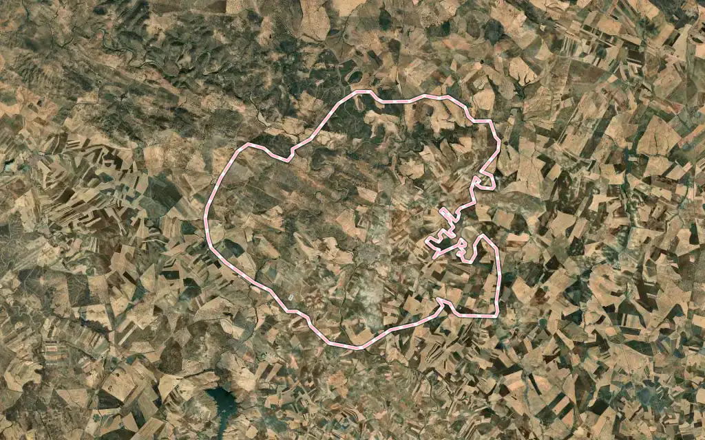 Vista satélite de Maguilla con su contorno administrativo