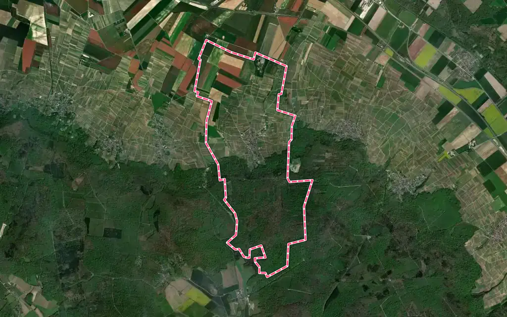 Vue satellite de Mailly-Champagne avec ses contours administratifs