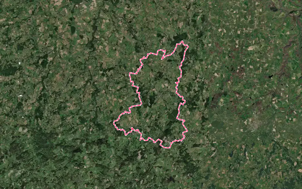 Vue satellite de Mainsat avec ses contours administratifs