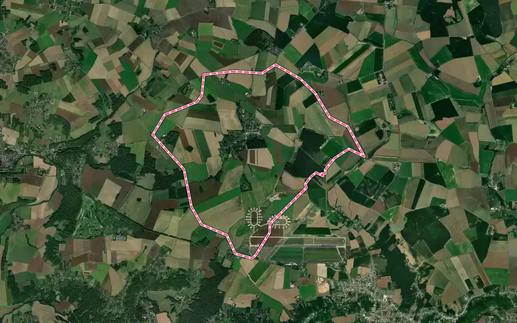 Vue satellite de Maisoncelles-en-Brie avec ses contours administratifs