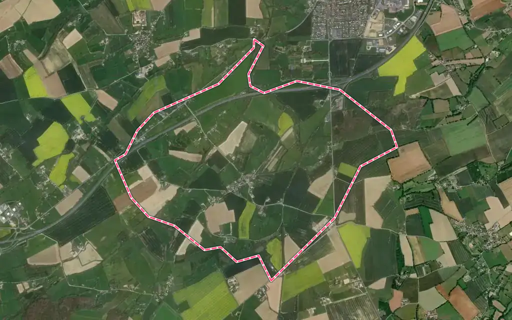 Vue satellite de Maisoncelles-Pelvey avec ses contours administratifs